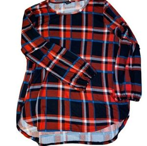 Women's Lildy Red Plaid Long Sleeve Blouse Size 2XL/3XL